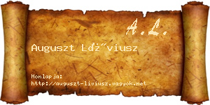 Auguszt Líviusz névjegykártya
